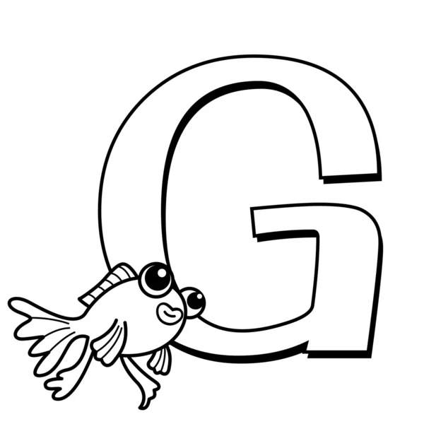 Färbung Alphabet für Kinder, g — Stockvektor