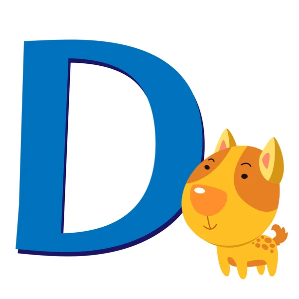 Animal alphabet D — Stock Vector