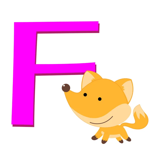 Tierisches Alphabet f — Stockvektor