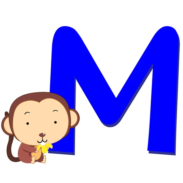 Animal alphabet M — Stock Vector