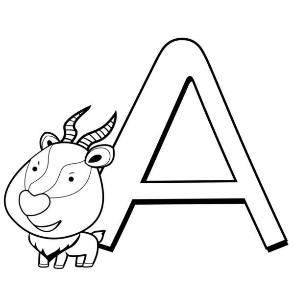 Alphabet à colorier pour enfants, A — Image vectorielle