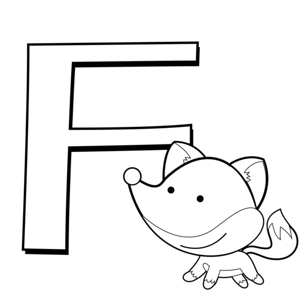 子供のためのアルファベットの着色 f — ストックベクタ