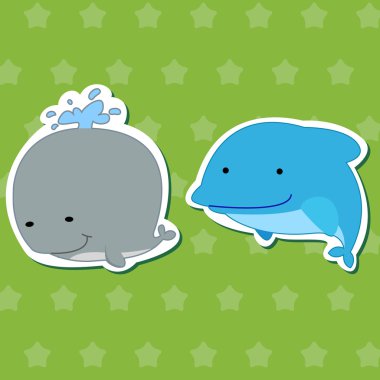 Cute animal stickers 03 clipart