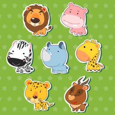 Cute animal stickers 09