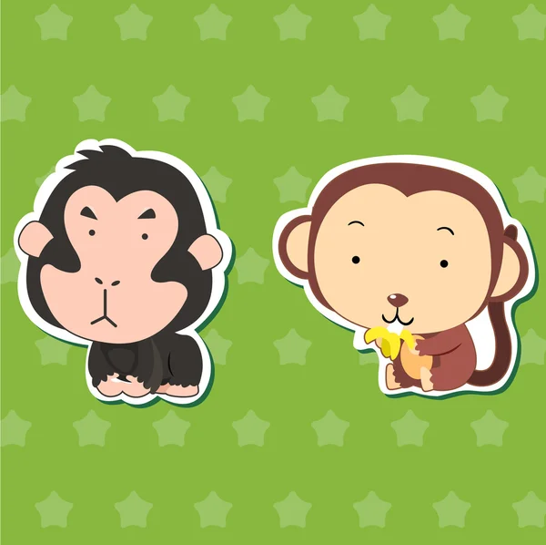 Cute dieren stickers 02 — Stockvector