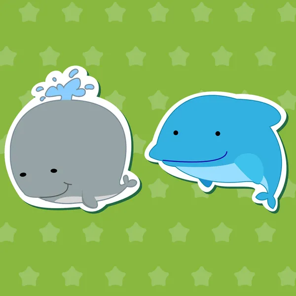 Cute dieren stickers 03 — Stockvector