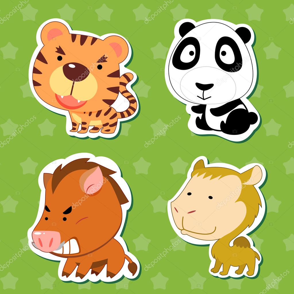 Cute animal stickers 06