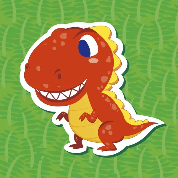 Niedliche Dinosaurier-Sticker01 — Stockvektor