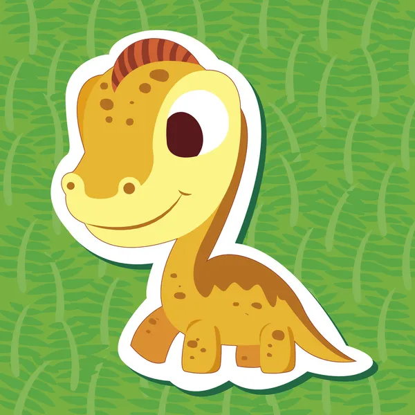 Cute dinosaur sticker04 — Stock Vector