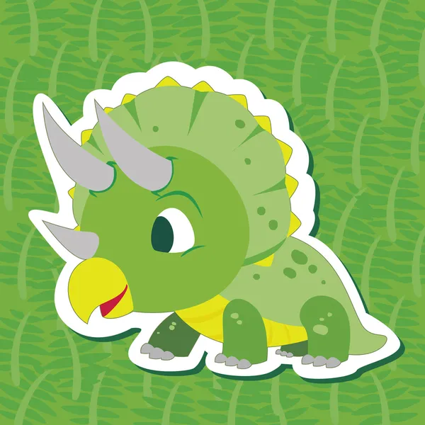 Cute dinosaur sticker06 — Stock Vector