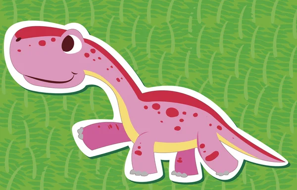 Söt dinosaurie sticker09 — Stock vektor