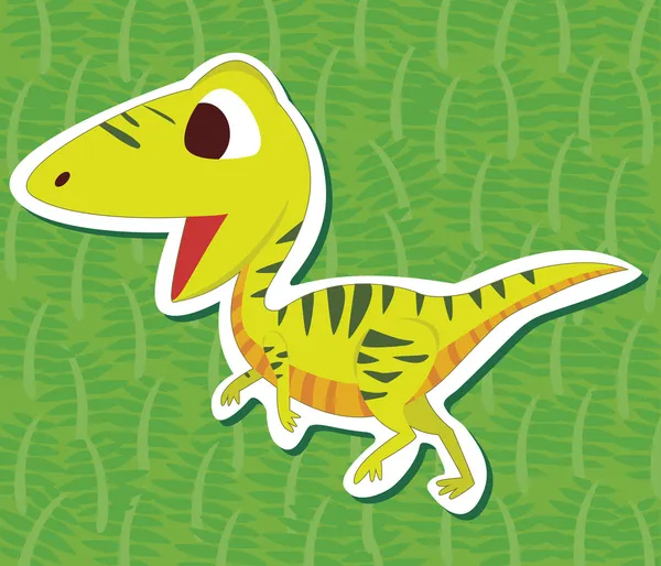 Mignon autocollant dinosaure 10 — Image vectorielle