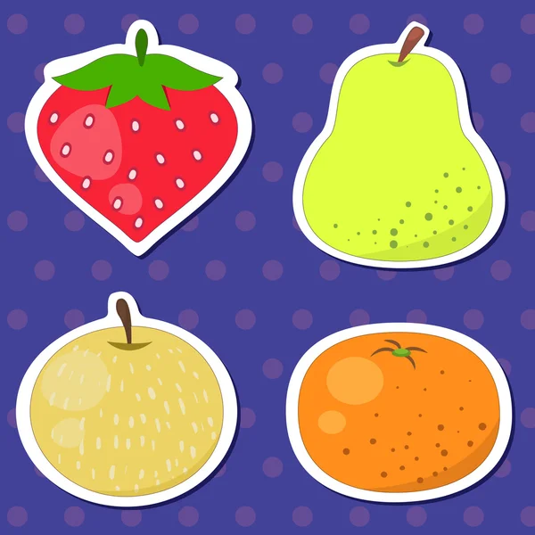 Mignon collection de fruits02 — Image vectorielle