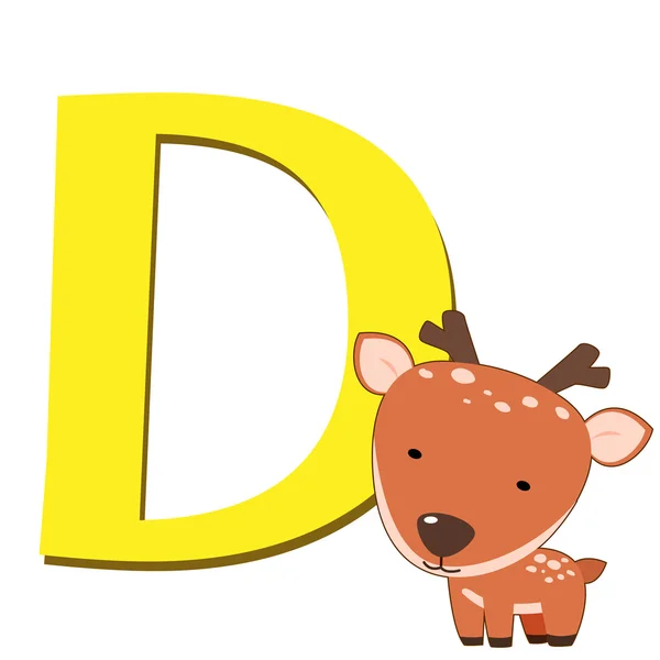 Alfabeto animal D — Archivo Imágenes Vectoriales