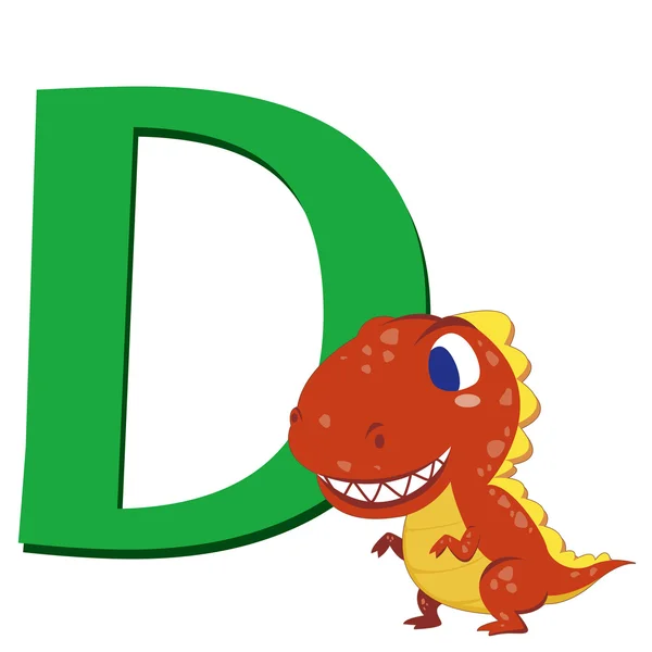 Animal alphabet D — Stock Vector