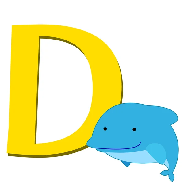 Alfabeto animal D — Vector de stock