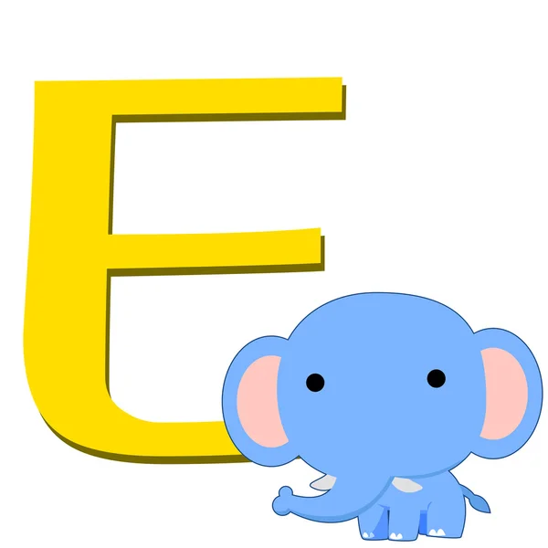 Animal alphabet E — Stock Vector