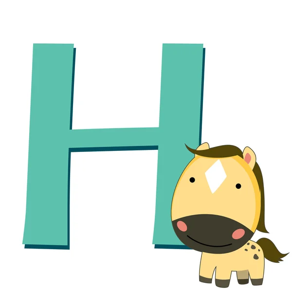 Dierlijke alfabet h — Stockvector