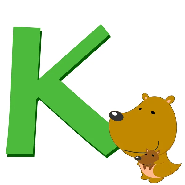 Alfabeto animal K — Vector de stock