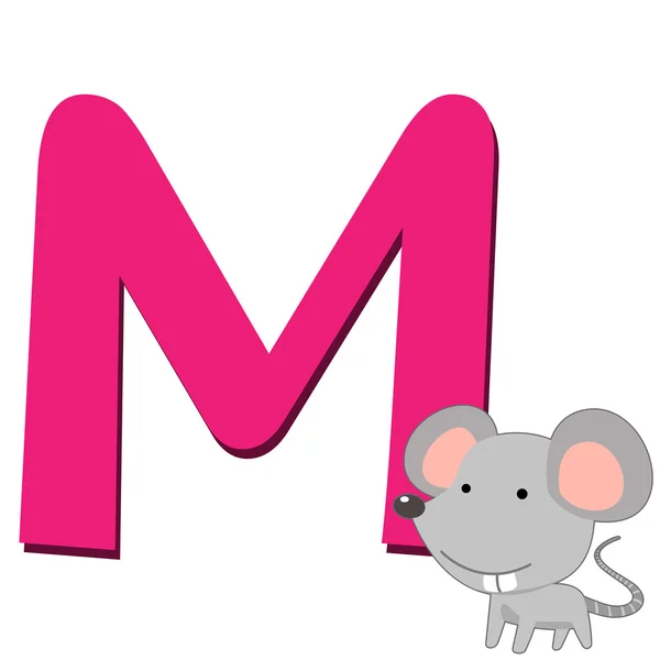 Alfabeto animal M — Vetor de Stock