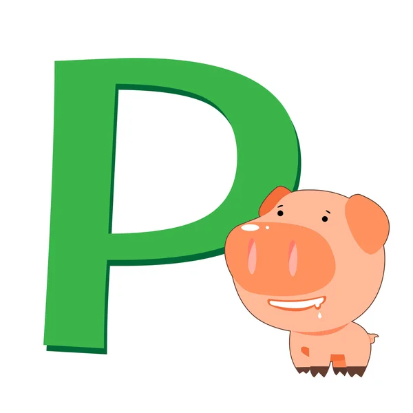 Alphabet animal P — Image vectorielle