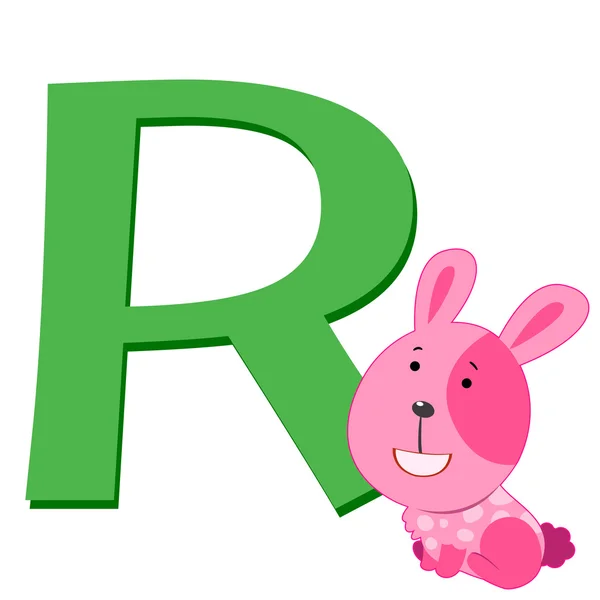Alfabeto animal R — Vector de stock