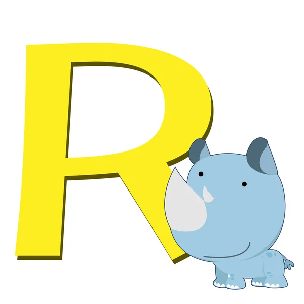Alphabet animal R — Image vectorielle
