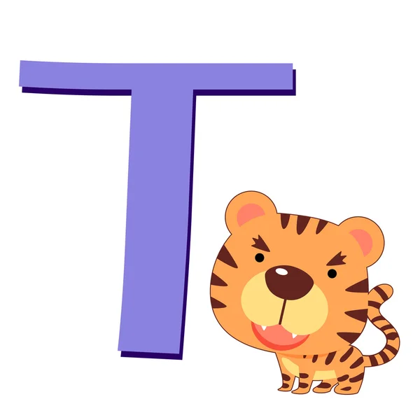 Alphabet animal T — Image vectorielle