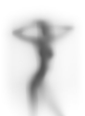 Beautiful dancer woman silhouette, human body shape clipart