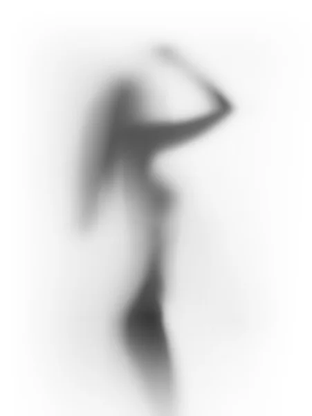 Sexy woman body silhouette, white background — Stock Photo, Image