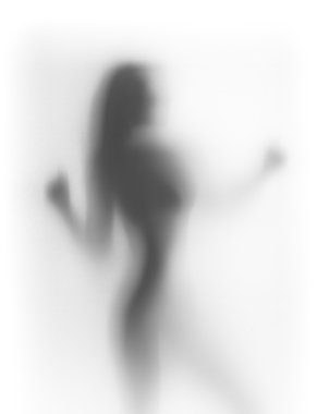 Beautiful dancer woman silhouette, human body shape clipart