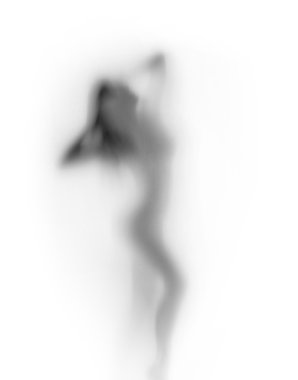 Beautiful dancer woman silhouette, human body shape clipart