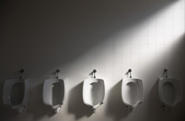 Toilet in dark, and lightbeam clipart