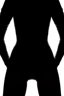 Silhouette of sporty female body clipart