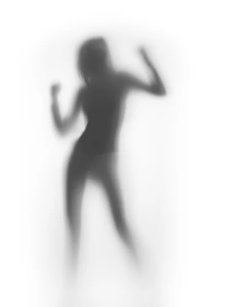 Силуэт сексуальной танцовщицы — стоковое фото