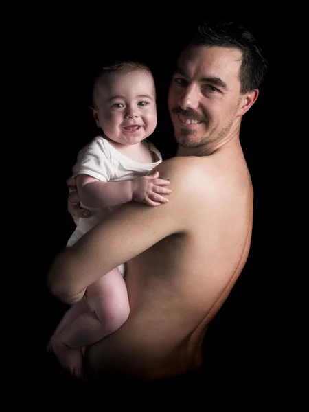 Giovane padre e il suo piccolo figlio — Foto Stock