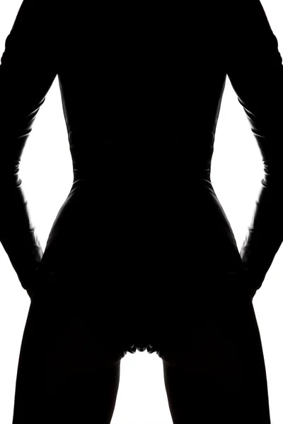 Silhouet van sportieve vrouwelijk lichaam — Stockfoto
