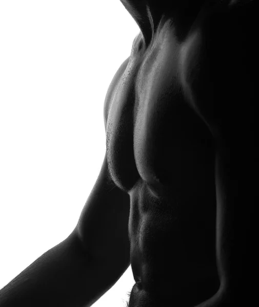 Parte del corpo muscolare, sfondo bianco — Foto Stock