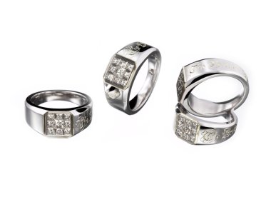 Four similar rings made for brothers or crews of a team clipart