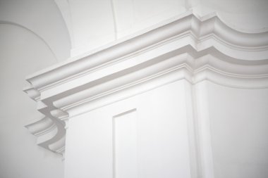 White classical building wall detail clipart