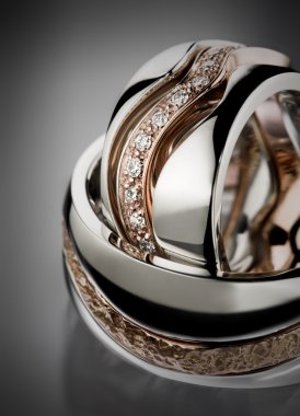 Wedding ring close up, diamonds clipart