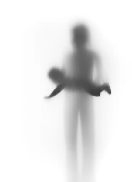 Mother and child silhouette — Stock Photo, Image