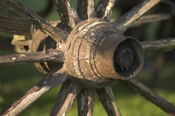 古い荷馬車の車輪の中心 — ストック写真