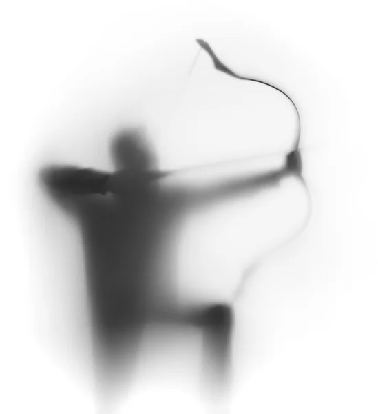 Τοξότης άντρας σιλουέτα — Φωτογραφία Αρχείου