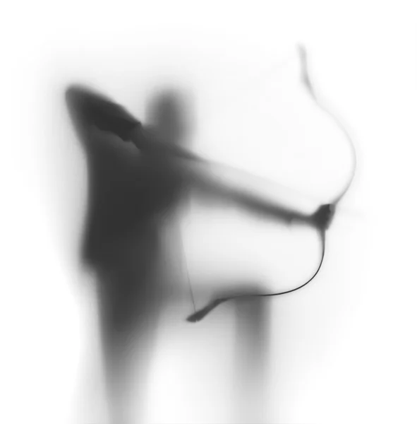 Okçu adam siluet — Stok fotoğraf