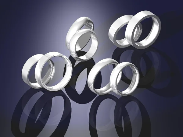 stock image Pairs of wedding rings