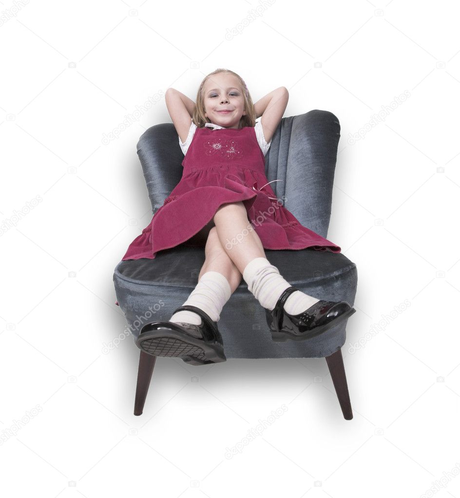 Little girl on chair