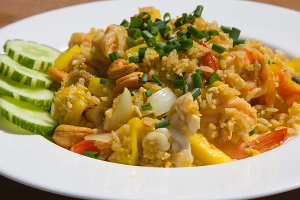 Rýže s mořskými plody — Stock fotografie