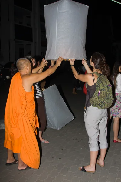 Loy Krathong festival in Chiang Mai Thailand — Stockfoto