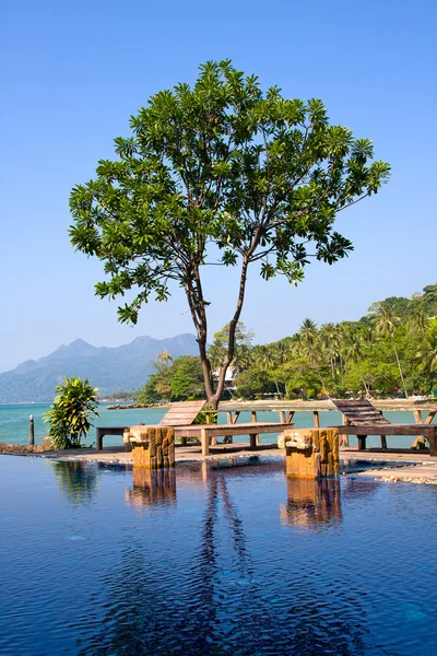 Плавальний басейн на березі моря в Таїланді — стокове фото